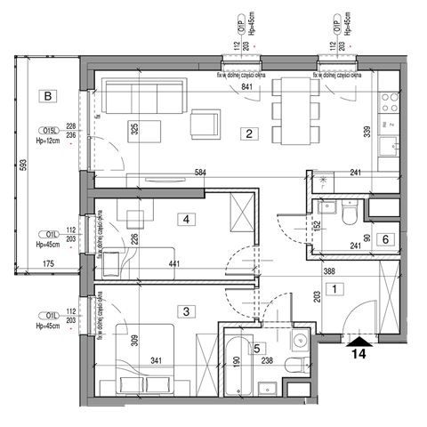 Plan 3 pok. 66m²