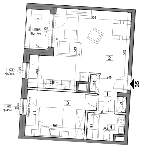 Plan 2 pok. 50m²