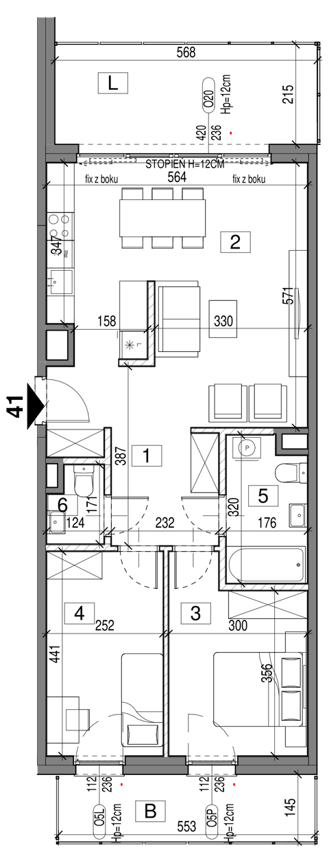 Plan 3 pok. 68m²