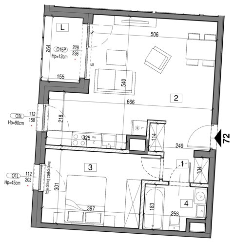 Plan 2 pok. 49m²