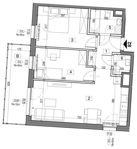 Plan 3 pok. 61m²