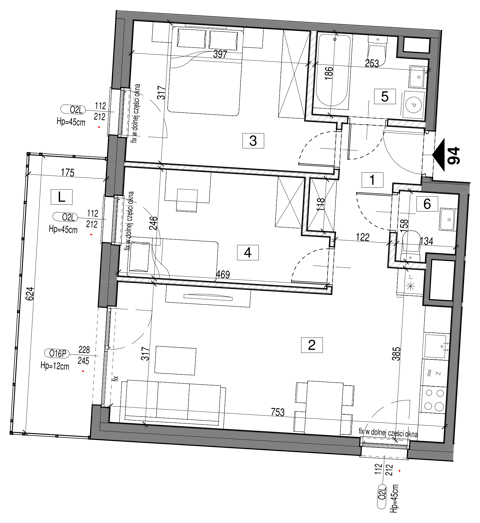 Plan 3 pok. 61m²