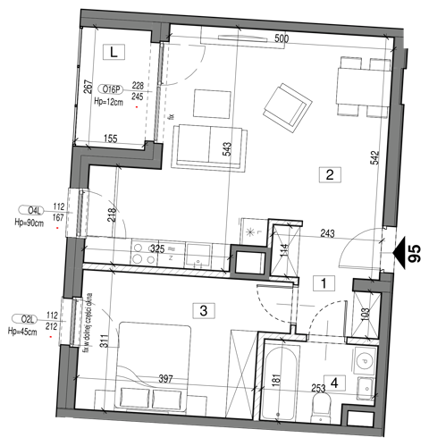 Plan 2 pok. 50m²