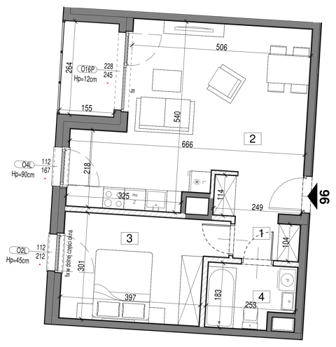 Plan 2 pok. 49m²