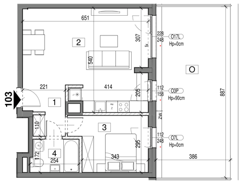 Plan 2 pok. 51m²