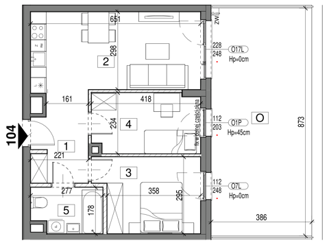 Plan 3 pok. 52m²