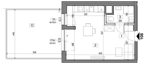 Plan 1 pok. 30m²