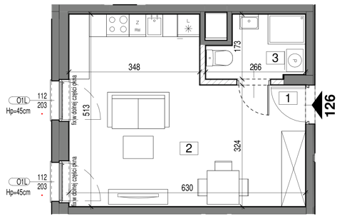 Plan 1 pok. 31m²
