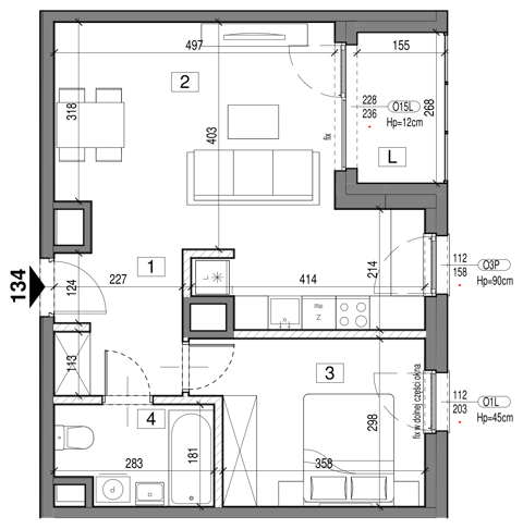 Plan 2 pok. 48m²
