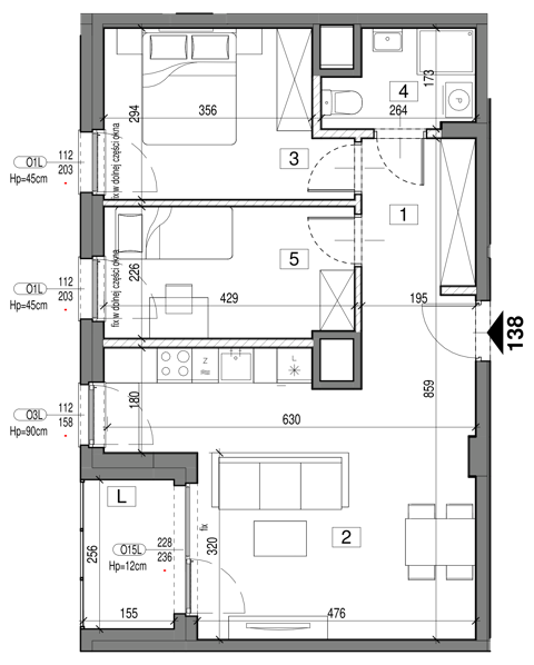 Plan 3 pok. 58m²