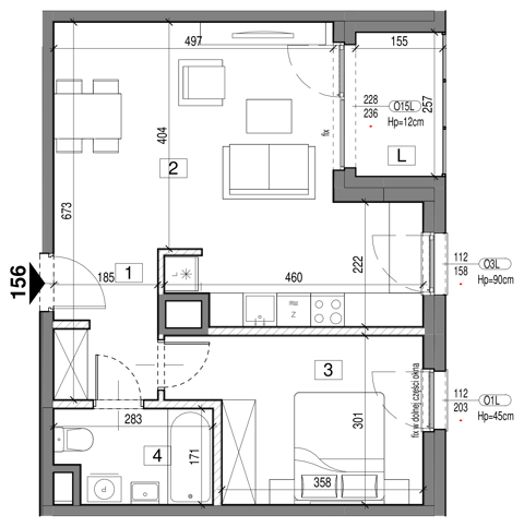 Plan 2 pok. 49m²