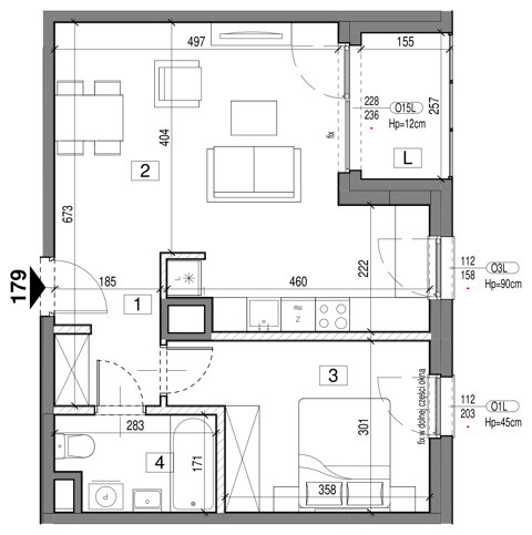 Plan 2 pok. 49m²