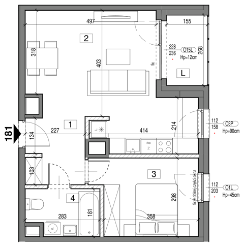Plan 2 pok. 48m²