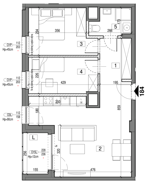 Plan 3 pok. 58m²
