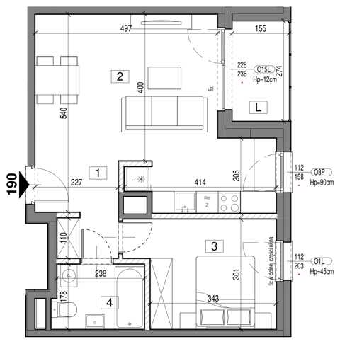 Plan 2 pok. 47m²
