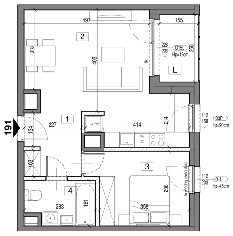 Plan 2 pok. 48m²
