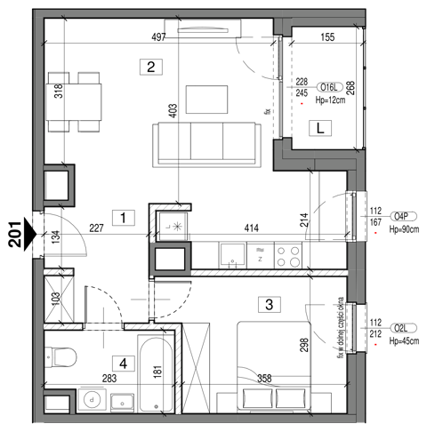 Plan 2 pok. 48m²