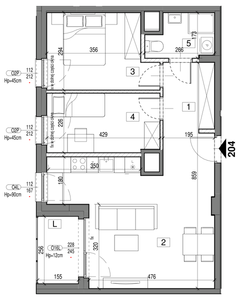 Plan 3 pok. 58m²
