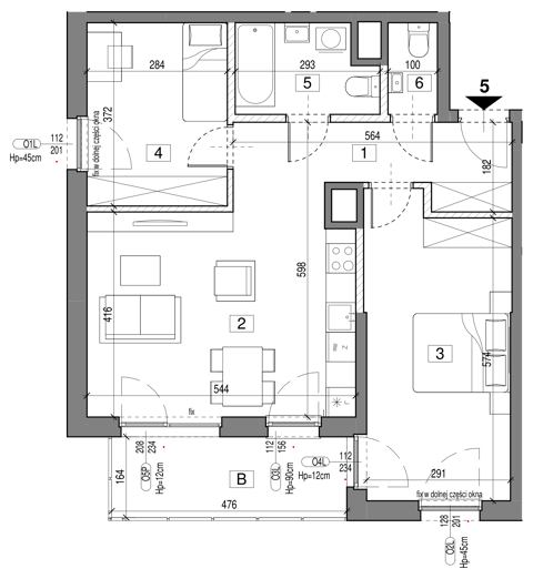 Plan 3 pok. 66m²