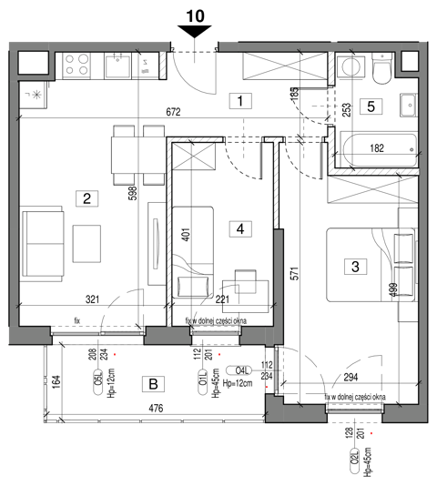 Plan 3 pok. 54m²
