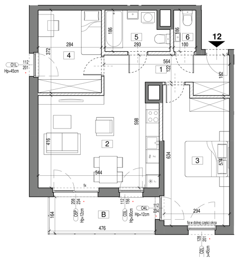 Plan 3 pok. 66m²