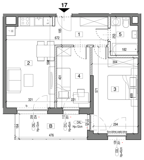 Plan 3 pok. 54m²