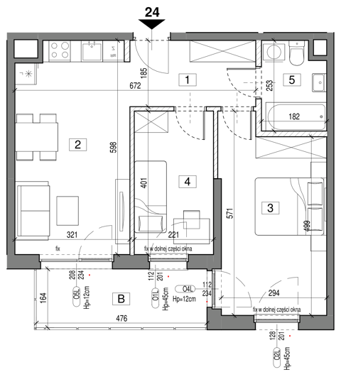 Plan 3 pok. 54m²