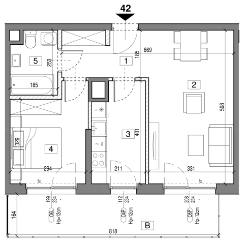 Plan 2 pok. 49m²