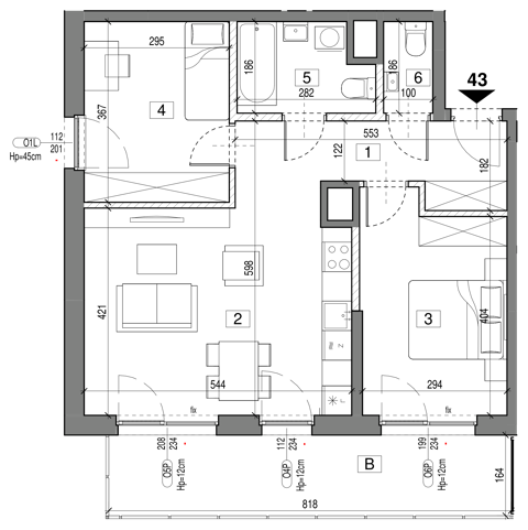 Plan 3 pok. 62m²