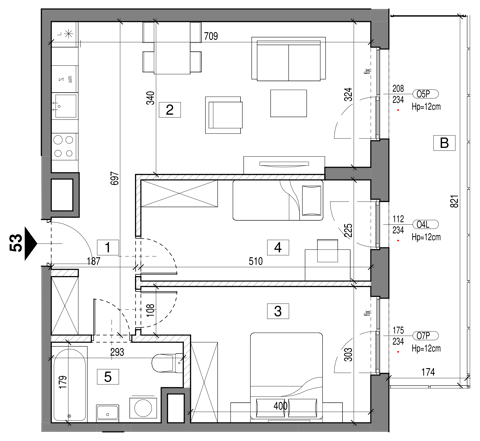 Plan 3 pok. 60m²