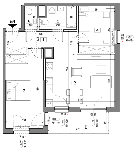 Plan 3 pok. 66m²