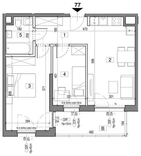 Plan 3 pok. 54m²
