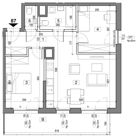 Plan 3 pok. 62m²