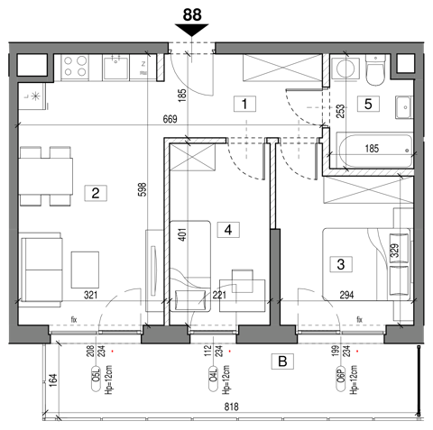 Plan 3 pok. 49m²