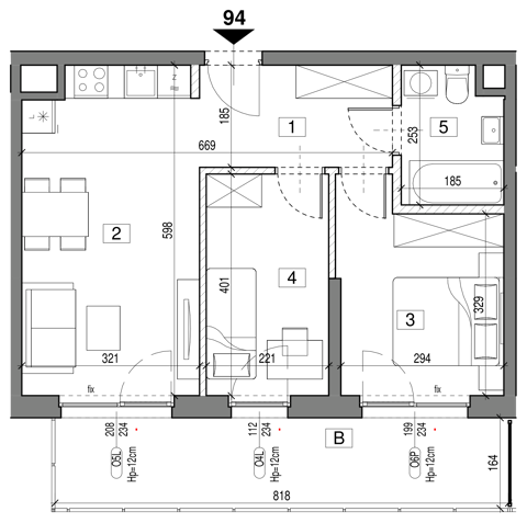 Plan 3 pok. 49m²