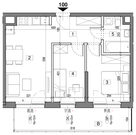 Plan 3 pok. 49m²