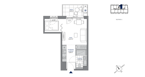 Plan 1 pok. 29m²