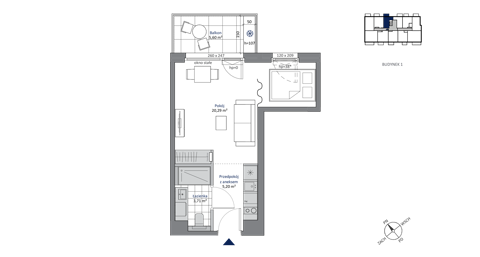 Plan 1 pok. 29m²