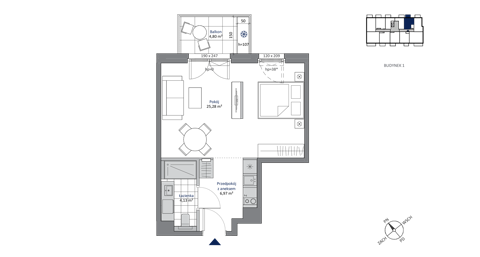 Plan 1 pok. 36m²