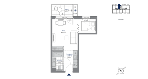 Plan 1 pok. 29m²