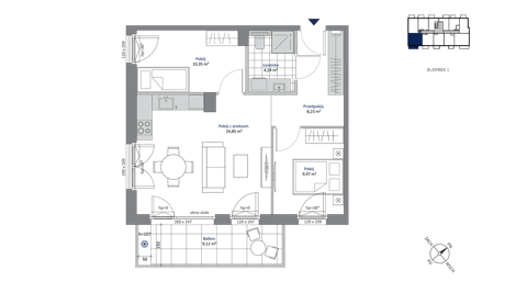 Plan 3 pok. 57m²