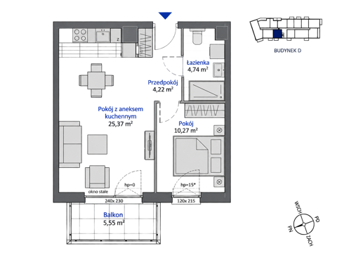 Plan 2 pok. 45m²