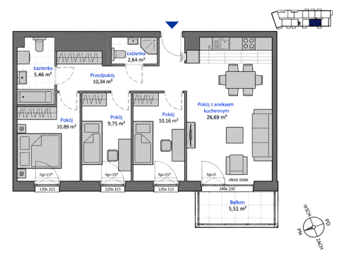 Plan 4 pok. 76m²
