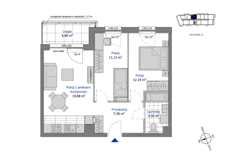Plan 3 pok. 55m²