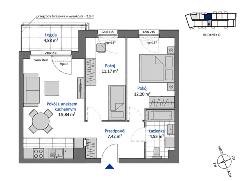 Plan 3 pok. 55m²