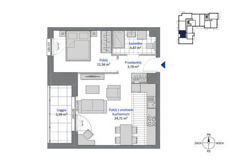 Plan 2 pok. 44m²