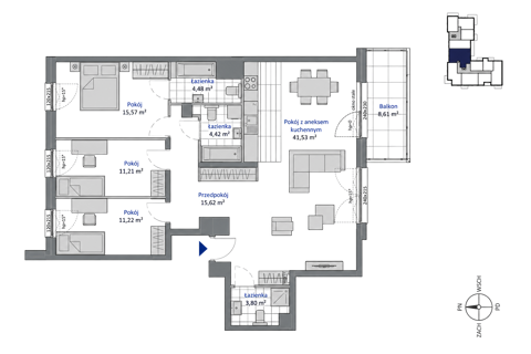 Plan 4 pok. 108m²