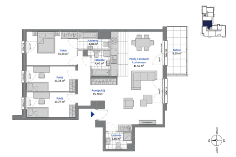 Plan 4 pok. 108m²