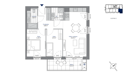 Plan 3 pok. 61m²