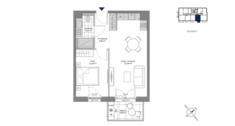 Plan 2 pok. 43m²